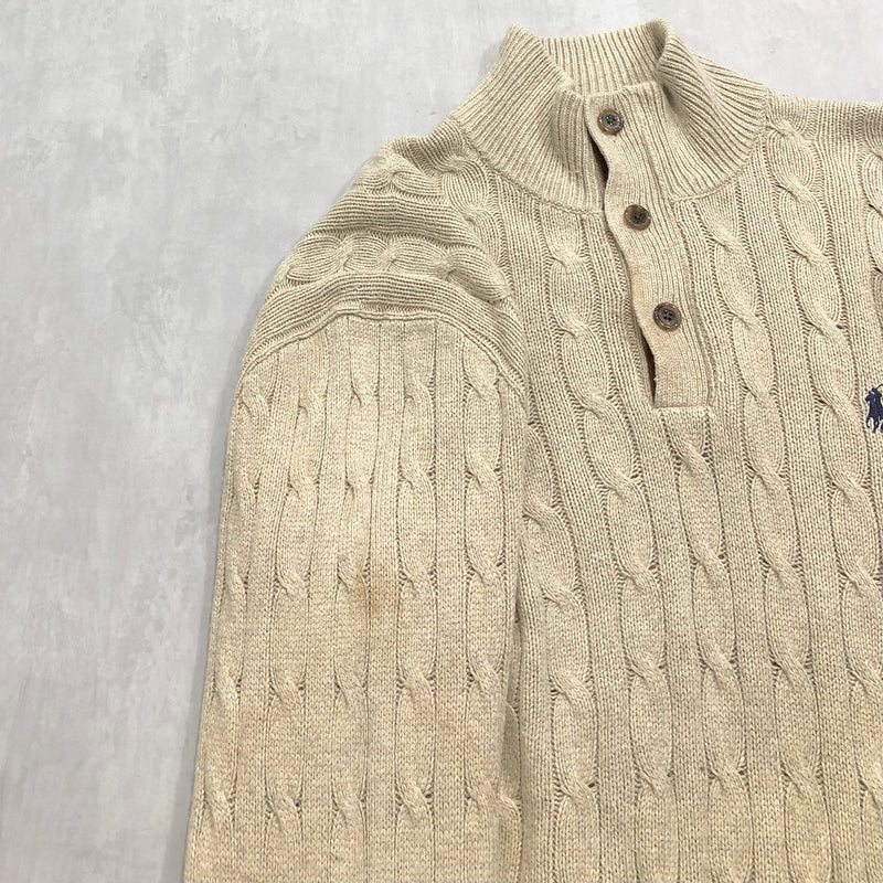 Polo Ralph Lauren Tussah Silk Knit Quarter Zip (L)