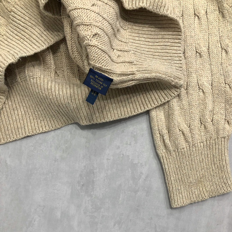 Polo Ralph Lauren Tussah Silk Knit Quarter Zip (L)
