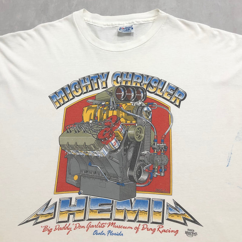 Vintage Hanes T-Shirt Mighty Chrysler Hemi Engine USA (2XL/BIG)