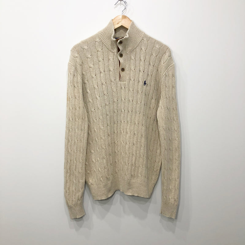 Polo Ralph Lauren Tussah Silk Knit Quarter Zip (L)