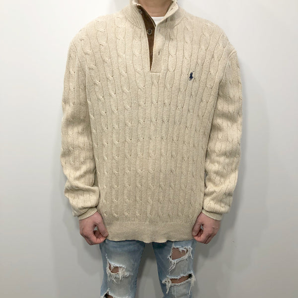 Polo Ralph Lauren Tussah Silk Knit Quarter Zip (L)