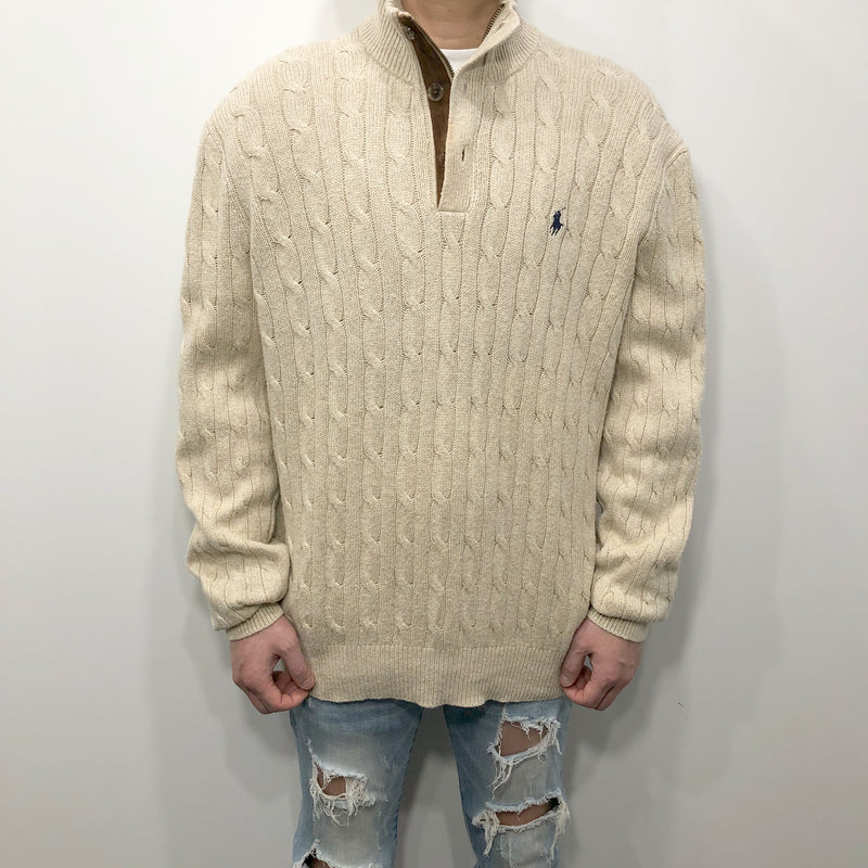 Polo Ralph Lauren Tussah Silk Knit Quarter Zip (L)