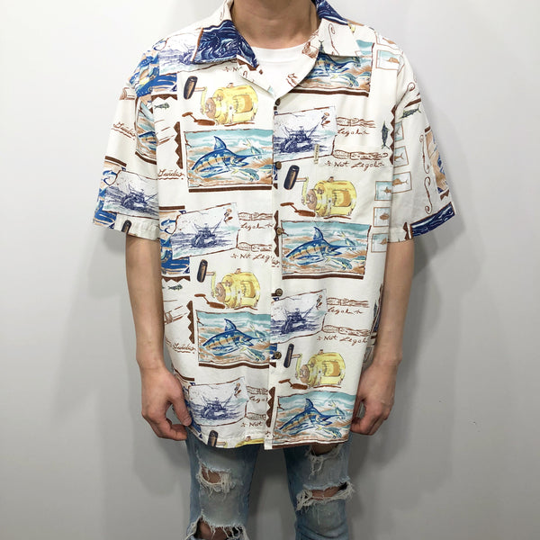 Vintage Hawaiian Cotton Shirt (L)