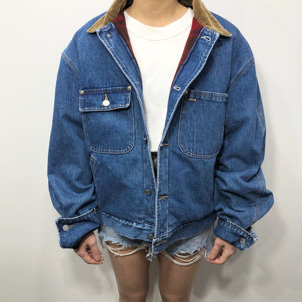 Vintage Polo Ralph Lauren Wool Lined Denim Jacket USA (W/XL)
