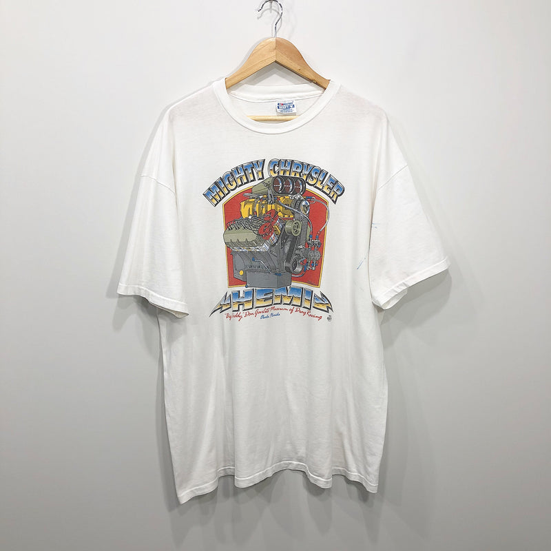 Vintage Hanes T-Shirt Mighty Chrysler Hemi Engine USA (2XL/BIG)