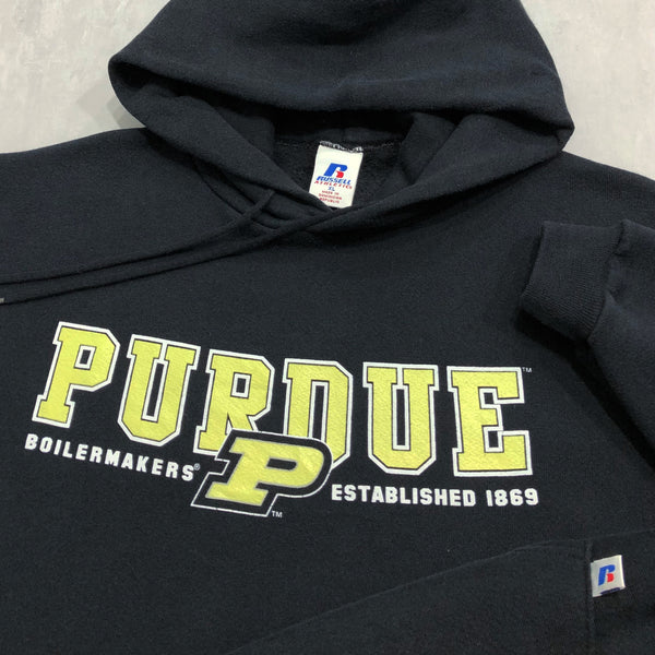 Vintage Russell Fleeced Hoodie Purdue Uni Athletics Boilermakers (XL)