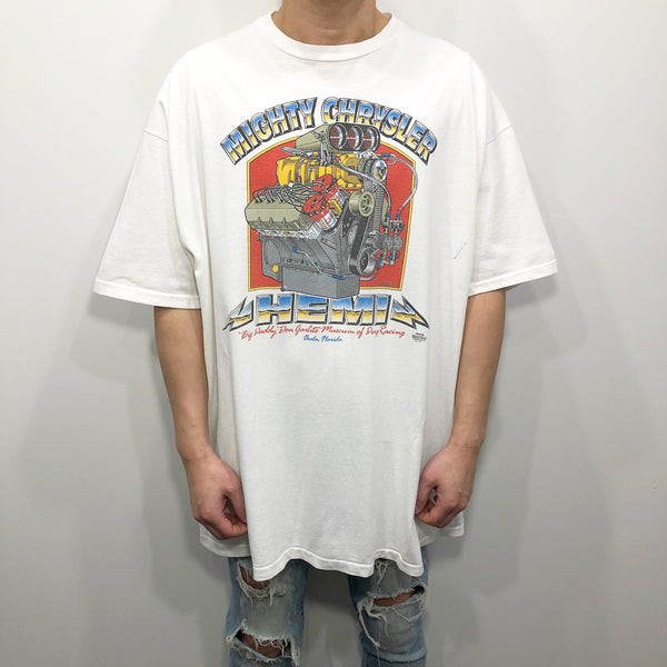 Vintage Hanes T-Shirt Mighty Chrysler Hemi Engine USA (2XL/BIG)