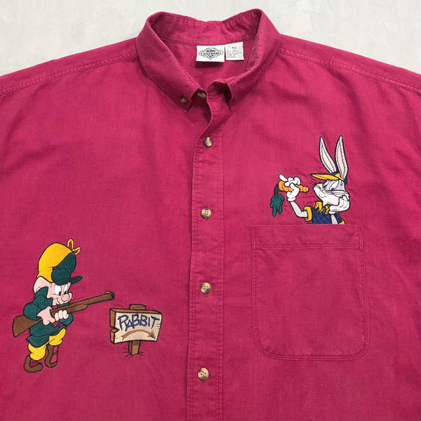 Vintage ACME Clothing Linen Cotton Shirt Looney Tunes Bugs Bunny (2XL)