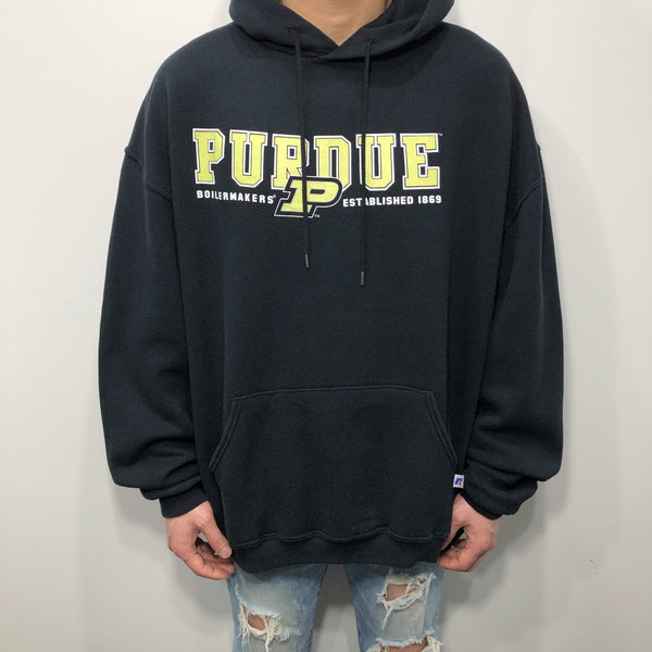 Vintage Russell Fleeced Hoodie Purdue Uni Athletics Boilermakers (XL)