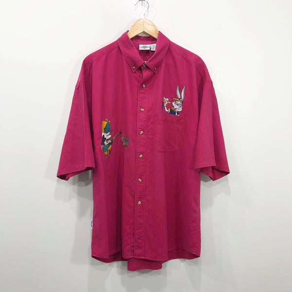 Vintage ACME Clothing Linen Cotton Shirt Looney Tunes Bugs Bunny (2XL)