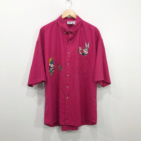 Vintage ACME Clothing Linen Cotton Shirt Looney Tunes Bugs Bunny (2XL)