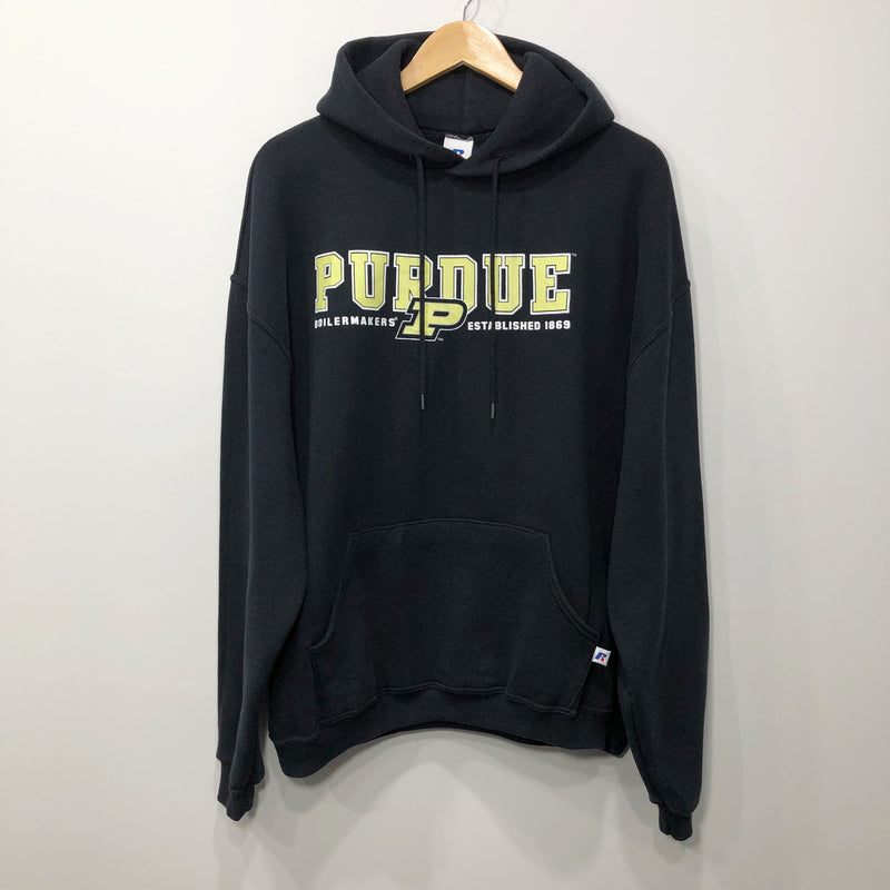 Vintage Russell Fleeced Hoodie Purdue Uni Athletics Boilermakers (XL)