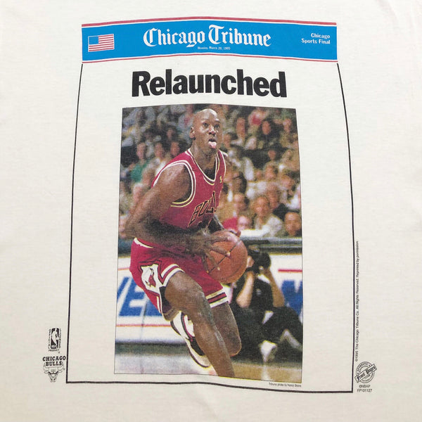 Vintage Fruit of the Loom T-Shirt 1995 NBA Chicago Tribune (XL/TALL)