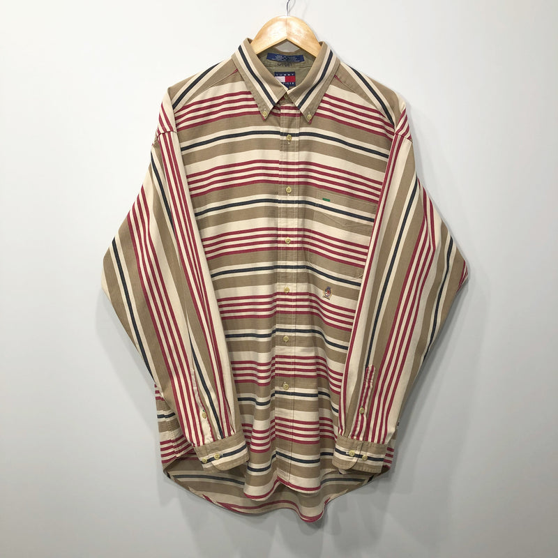 Vintage Tommy Hilfiger Shirt Lion Crest Logo (XL/TALL)