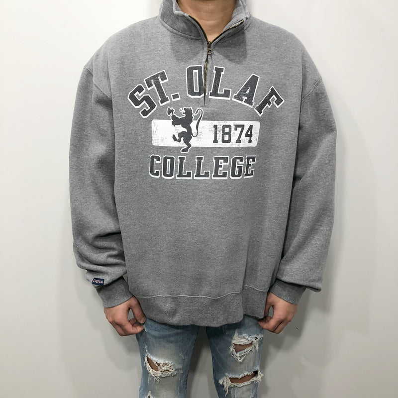 Vintage Jansport Fleeced Quarter Zip Sweatshirt St. Olaf College (XL/SHORT)