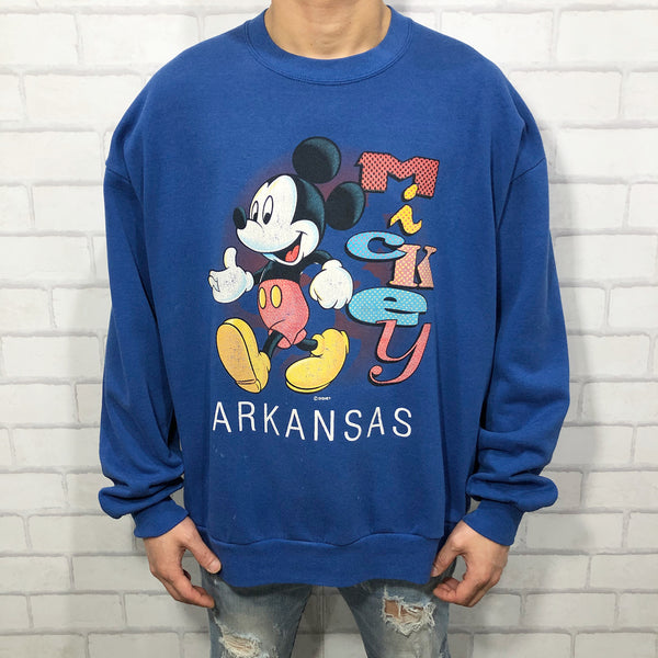 Vintage Disney Fleeced Sweatshirt Mickey Arkansas (L)