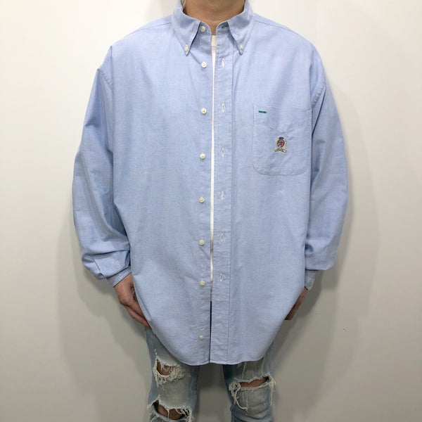 Vintage Tommy Hilfiger Shirt Lion Crest Logo (XL/TALL)