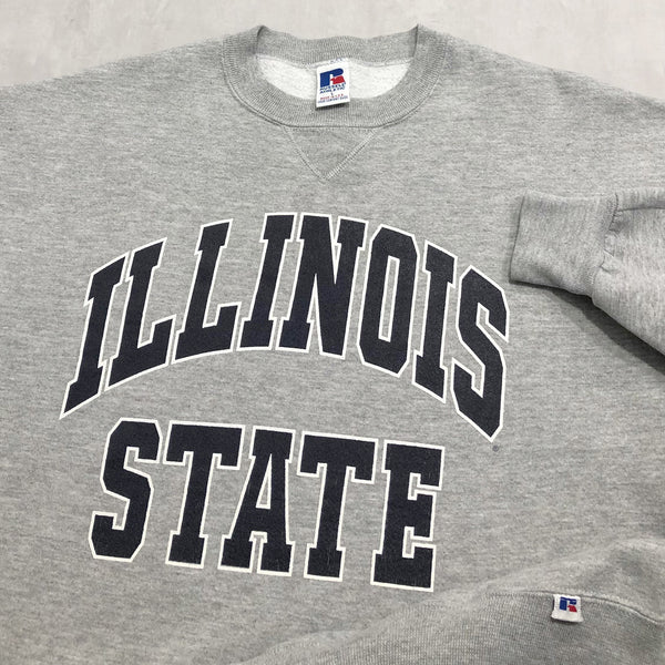 Vintage Russell Fleeced Sweatshirt Illinois State Uni USA (W/XL)