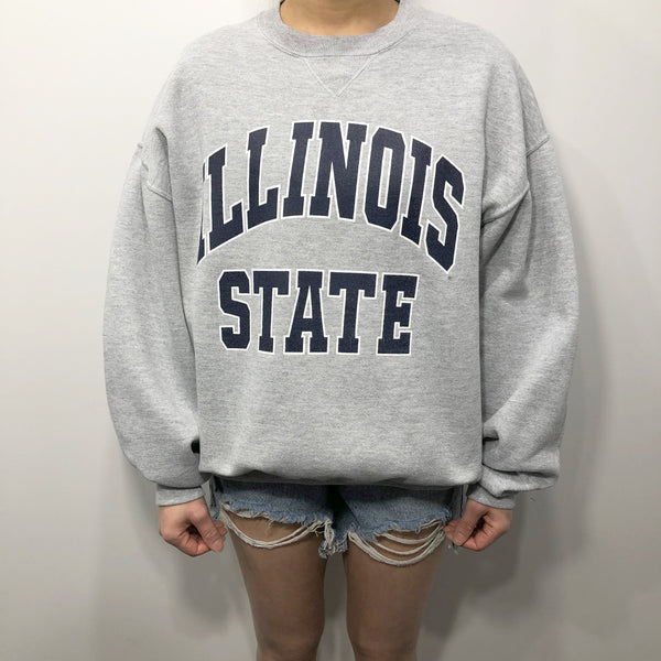 Vintage Russell Fleeced Sweatshirt Illinois State Uni USA (W/XL)