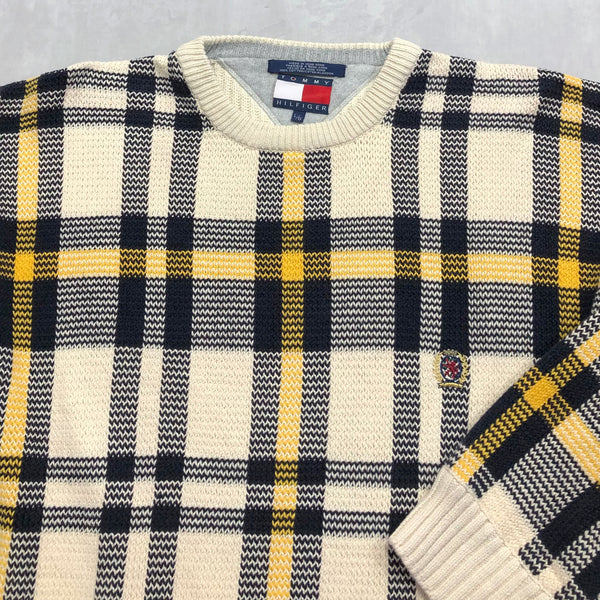 Vintage Tommy Hilfiger Knit Sweater Lion Crest Logo (L/BIG/SHORT)