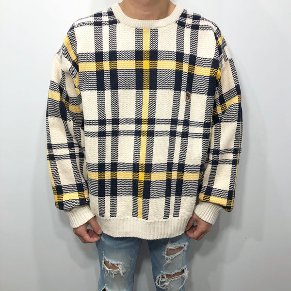Vintage Tommy Hilfiger Knit Sweater Lion Crest Logo (L/BIG/SHORT)