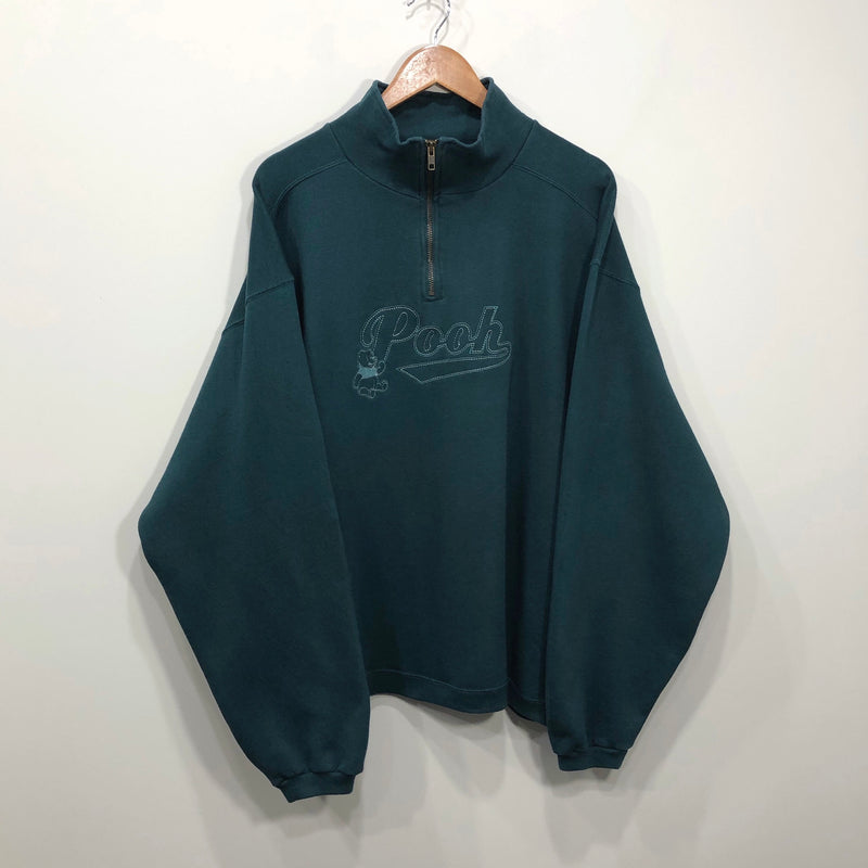 Disney Fleeced Quarter Zip Sweatshirt Pooh (XL/BIG/SHORT)