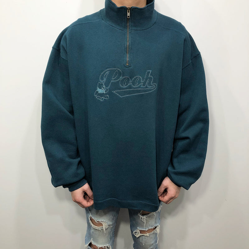 Disney Fleeced Quarter Zip Sweatshirt Pooh (XL/BIG/SHORT)