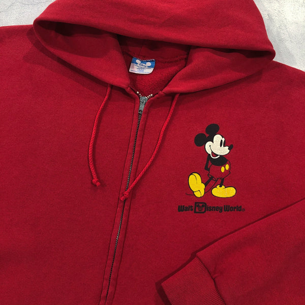 Vintage 80's Disney FleecedHoodie Zip Mickey Mouse USA (S, W/M)