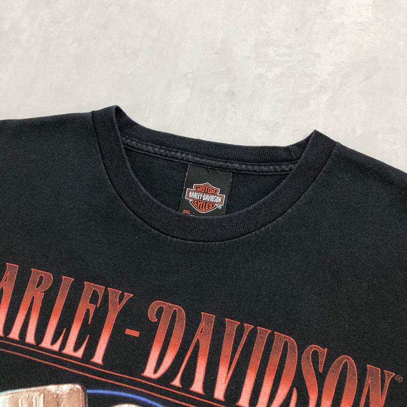 Harley Davidson T-Shirt Black River Falls Wisconsin (2XL)