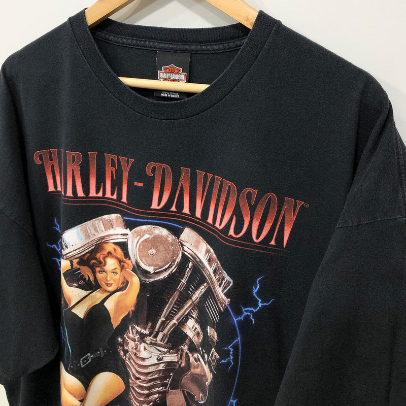 Harley Davidson T-Shirt Black River Falls Wisconsin (2XL)