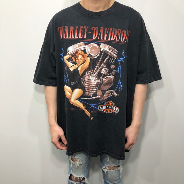 Harley Davidson T-Shirt Black River Falls Wisconsin (2XL)