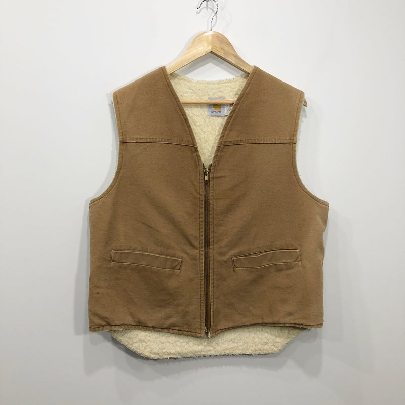 Vintage Carhartt Sherpa Lined Vest Jacket USA (M/SHORT
