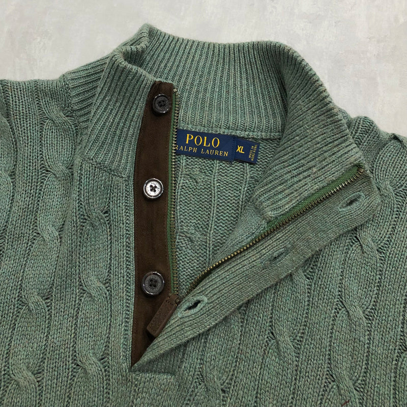 Polo Ralph Lauren Tussah Silk Knit Quarter Zip Pullover (XL)
