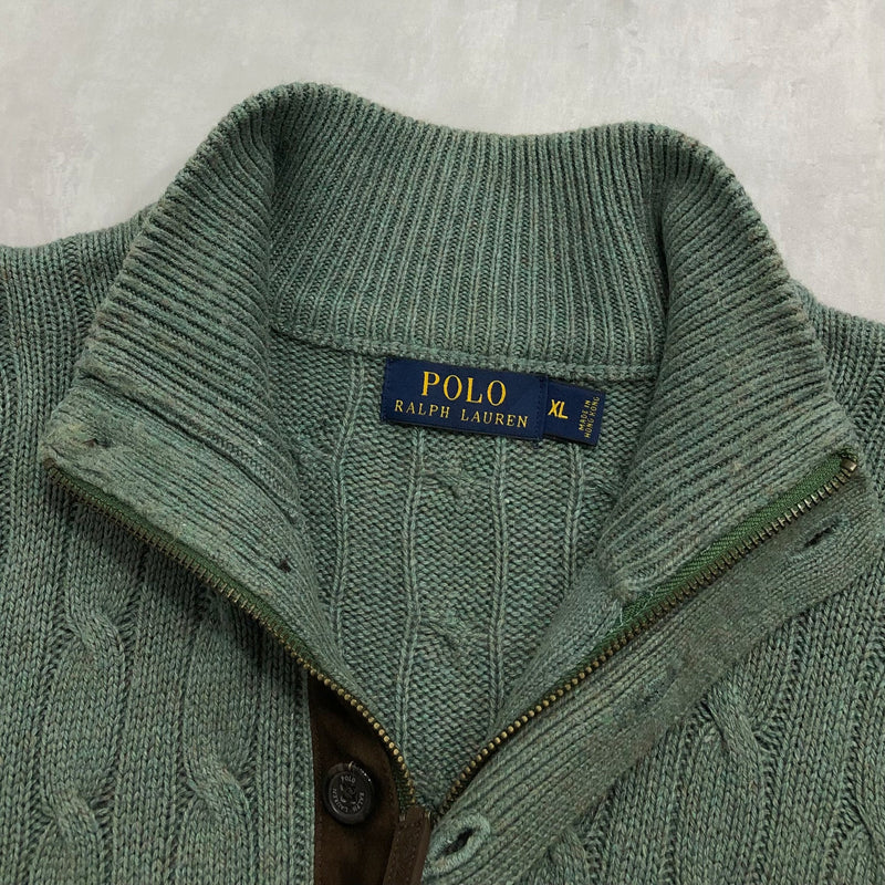 Polo Ralph Lauren Tussah Silk Knit Quarter Zip Pullover (XL)