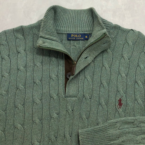 Polo Ralph Lauren Tussah Silk Knit Quarter Zip Pullover (XL)
