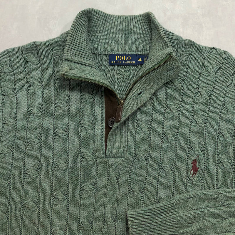 Polo Ralph Lauren Tussah Silk Knit Quarter Zip Pullover (XL)
